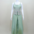 Mint Green Sleeveless Top with Palazzo Pants Elegant Party Wear