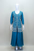 Teal Blue Long Kurta with Palazzo Dupatta Party Wear Ethnic Suit Set