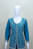 Teal Blue Long Kurta with Palazzo Dupatta Party Wear Ethnic Suit Set