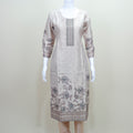 Beige Printed Cotton Suit Set Kurta Dupatta