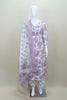  White and Lavender Floral Printed Cotton Salwar Suit with Dupatta