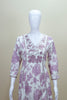 White and Lavender Floral Printed Cotton Salwar Suit with Dupatta