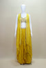 Designer Yellow Crop Top with Palazzo and Long Shrug Set
