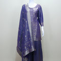 Elegant Purple Banarasi Silk Salwar Suit with Dupatta