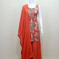 Stylish Orange Palazzo Suit with Embroidered Kurti Dupatta