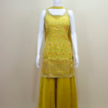  Yellow Palazzo Suit with Sleeveless Kurti Party Wear