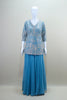 Designer Sky Blue Peplum Top with Flared Skirt Party Wear