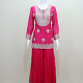 Designer Pink Kurti with Sharara and Dupatta Set Festive Wear