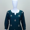 Dark Green Cotton Kurta Set with Dupatta Ethnic Wear