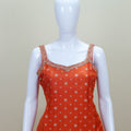 Orange Banarasi Silk Salwar Suit with Dupatta