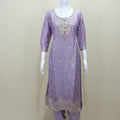 Lavender Silk Embroidered Salwar Suit with Dupatta