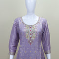 Lavender Silk Embroidered Salwar Suit with Dupatta