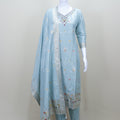 Sky Blue Silk Embroidered Salwar Suit with Dupatta
