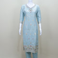 Sky Blue Silk Embroidered Salwar Suit with Dupatta