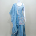 Elegant Sky Blue Silk Anarkali Suit with Dupatta Party Wear