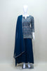 Navy Blue Silk Anarkali Suit with Dupatta Party Wear