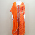 Orange Bandhani Anarkali Suit with Dupatta Detailing Traditional Ethnic Wear