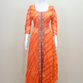Orange Bandhani Anarkali Suit with Dupatta Detailing Traditional Ethnic Wear