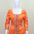 Orange Bandhani Anarkali Suit with Dupatta Detailing Traditional Ethnic Wear