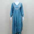 Blue Anarkali Suit with Palazzo Dupatta Elegant Ethnic Party Wear