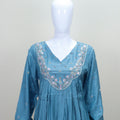 Blue Anarkali Suit with Palazzo Dupatta Elegant Ethnic Party Wear