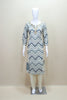 Grey White Chevron Print Straight Kurta Ethnic Wear