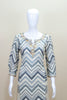 Grey White Chevron Print Straight Kurta Ethnic Wear
