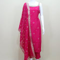 Pink Sleeveless Kurta Set with Dupatta Detailing Ethnic Wear