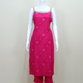 Pink Sleeveless Kurta Set with Dupatta Detailing Ethnic Wear