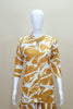 Mustard Yellow White Printed Co-Ord Set Button Down Shirt