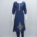 Stylish Navy Blue Kurta Set with Gold Embroidery Ethnic Wear