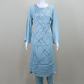 Sky Blue Embroidered Kurta Set with Dupatta Party Wear