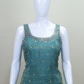 Teal Green Embroidered Sharara Suit Set with Dupatta Party Wear