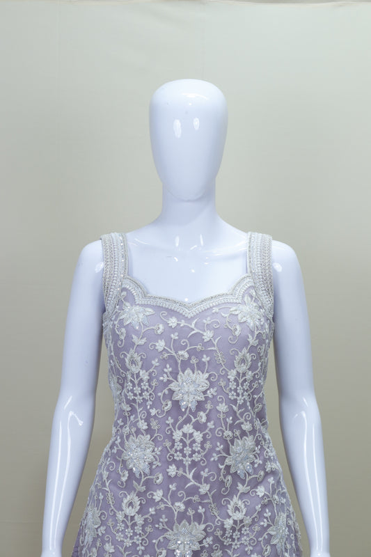 Lavender Sharara Suit with Dupatta Designer Party Wear