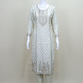 White Straight Suit with Pink Bandhej Dupatta  Party Wear