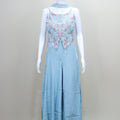 Designer Sky Blue Embroidered Gown Sleeveless Party Wear