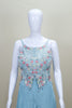 Designer Sky Blue Embroidered Gown Sleeveless Party Wear