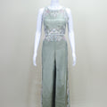 Designer Olive Green Party Wear Gown Sleeveless Floor Length Ethnic Dress