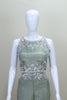 Designer Olive Green Party Wear Gown Sleeveless Floor Length Ethnic Dress