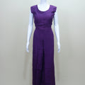 Purple Kaftan Dress Ethnic Party Wear Maxi Gown with Beaded Belt