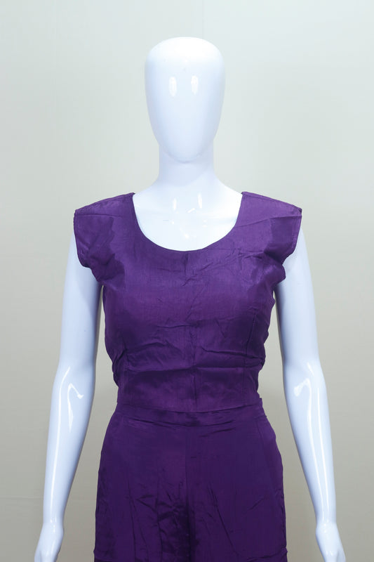 Purple Kaftan Dress Ethnic Party Wear Maxi Gown with Beaded Belt