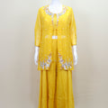 Yellow Palazzo Set Ethnic Party Wear Kurta Jacket with Long Pants