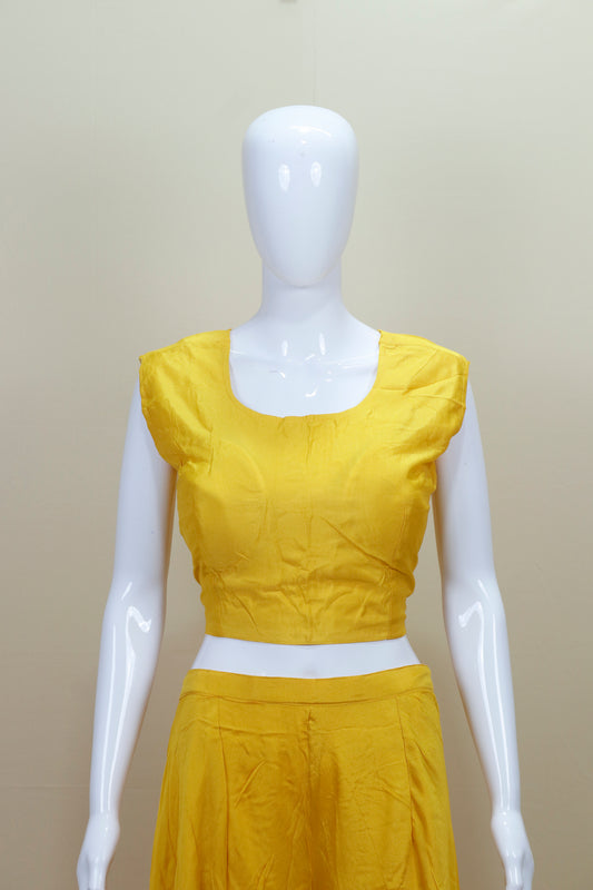 Yellow Palazzo Set Ethnic Party Wear Kurta Jacket with Long Pants