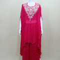 Pink Kaftan Dress Ethnic Party Wear Maxi Gown with Designer Neckline