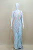 Designer Light Blue Saree Gown Detailing Party Wedding Wear