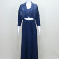 Navy Blue Designer Crop Top with Jacket Party wear