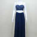 Navy Blue Designer Crop Top with Jacket Party wear