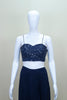 Navy Blue Designer Crop Top with Jacket Party wear
