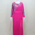 Fuchsia Pink Embroidered Long Kurti Designer Party Wear