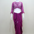 Designer Magenta Saree with Stylish Blouse Party Wear